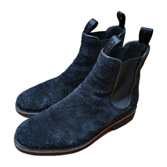 Rag & Bone Men's Spencer Chelsea Boot Black Suede Western Size 44